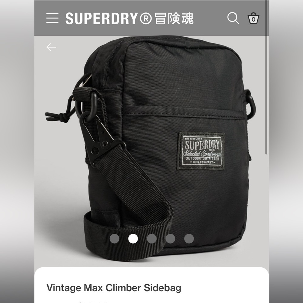 BNWT - Superdry Vintage Max Climber Sidebag - black - o/s